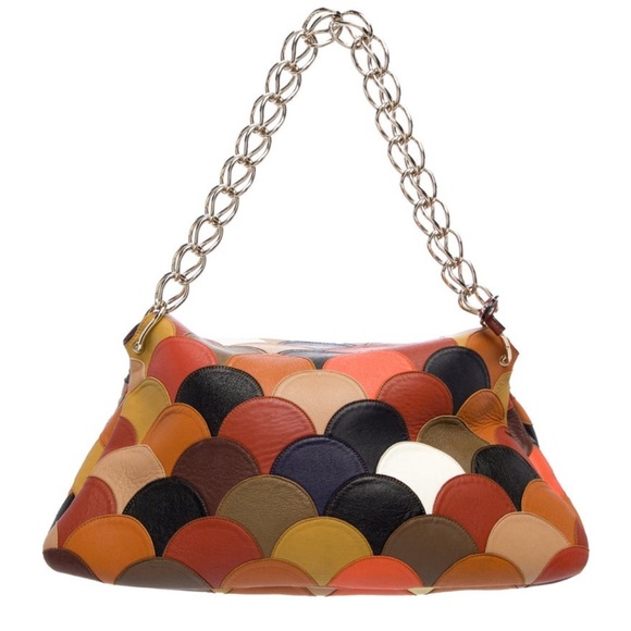 CHLOÉ Juana Colorblock Scallop Patchwork Shoulder Bag - Picture 2 of 9